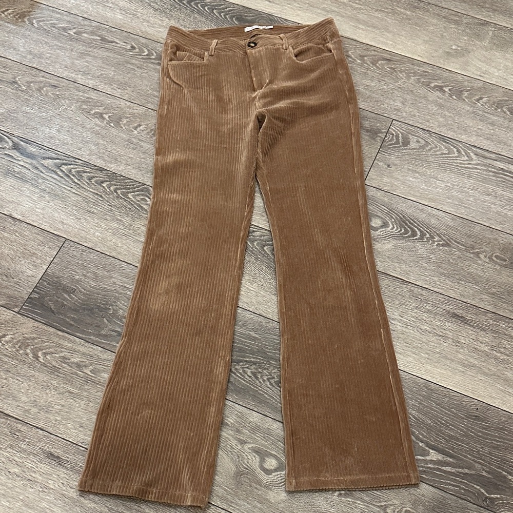 ESQUALO Tan Corduroy Trousers 2XL Wide Leg Boot Cut Stretchy Comfy